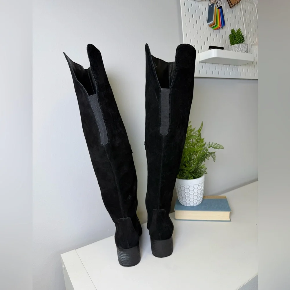 Corso Como Black Suede Over-the-Knee Boots SZ 7.5